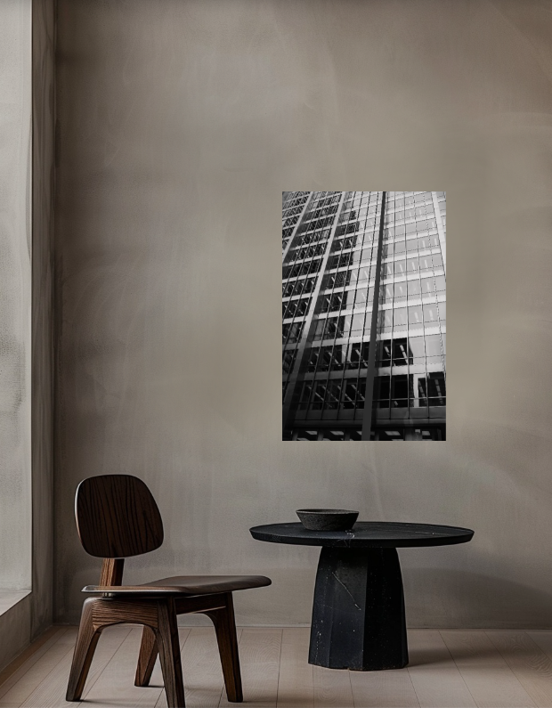 Corporate Skin 24 × 36 inch acrylic print shown to scale in a contemporary interior