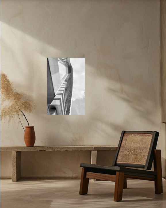 Extended Horizon 24 × 36 inch acrylic print shown to scale in a contemporary interior