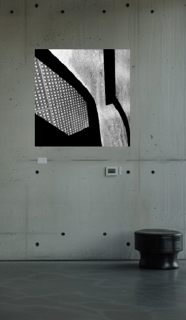 Urban Arc 30 × 30 inch acrylic print shown to scale in a contemporary interior